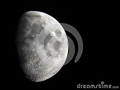 Waxing Gibbous moon phase August 9, 2019 Stock Photo