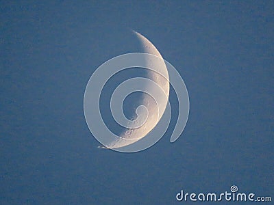 Waxing moon first quarter Stock Photo