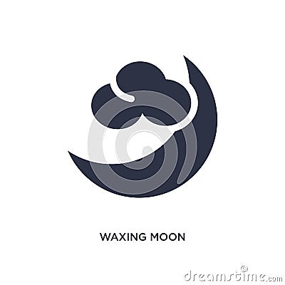 waxing moon icon on white background. Simple element illustration from weather concept Vector Illustration