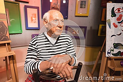 Waxwork of Pablo Picasso on display Editorial Stock Photo