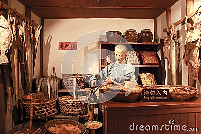 Waxwork shop in Shanghai Municipal History Museum Editorial Stock Photo