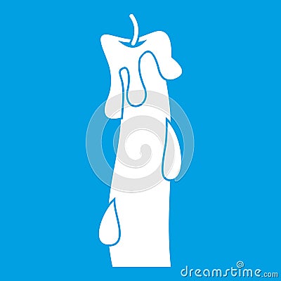 Waxy candle icon white Vector Illustration