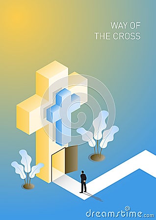 Way of the Cross Vector Illustration