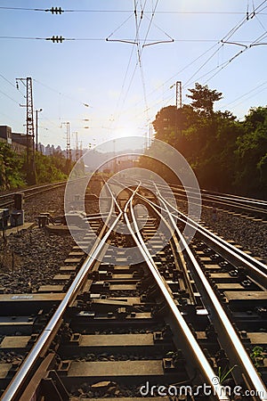The way forward railway Stock Photo