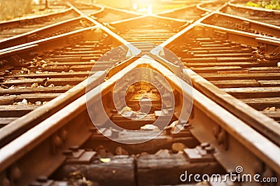 The way forward railway Stock Photo