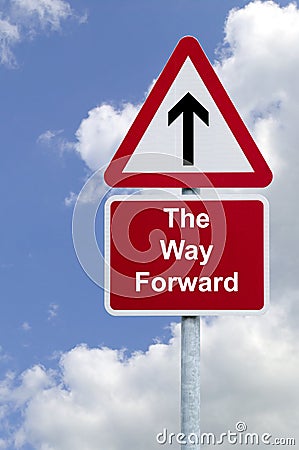 The Way Forward sign in the sky Stock Photo