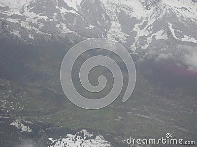 The way between Jungfraubahn and Jungfraujoch. Stock Photo