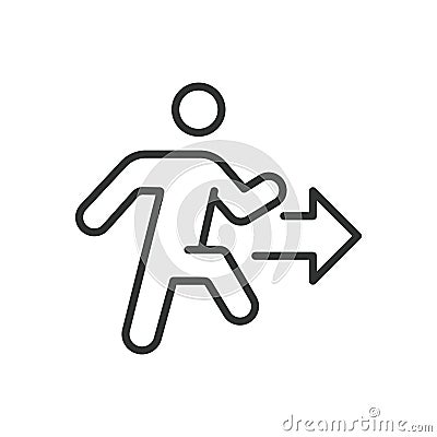 Way out, icon in line design. Exit, way, direction, escape, road, path, route on white background vector. Way out Vector Illustration
