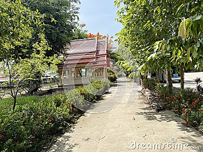 Way in Preng temple at Samut Prakarn Thailand Stock Photo