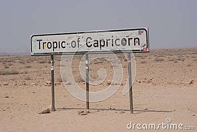 Tropic of Capricorn, Namibia Editorial Stock Photo