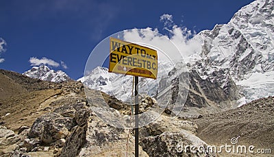 On the way to everest base camp sagarmatha np Stock Photo