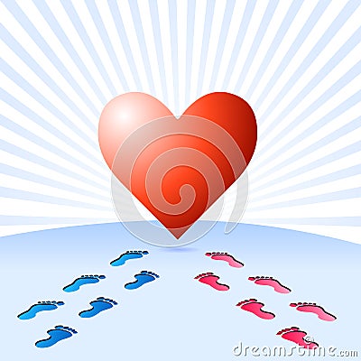 The way to find true love Vector Illustration