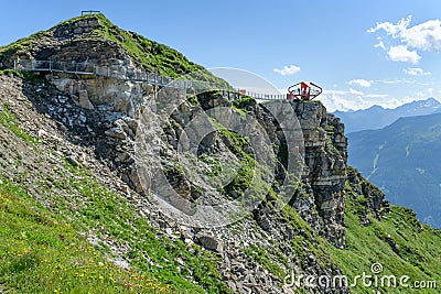 On the way to the Glocknerblick viewpoint on the Stubnerkogel mountain (2200 m) in the Austrian Alps Stock Photo