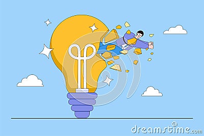 Way to improve creativity of thinking, innovation idea booster, develop imagination to help success, growth mindset, critical Vector Illustration