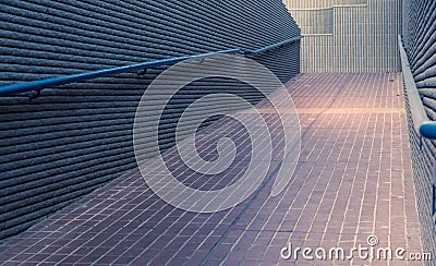 Way to Pedestrian underpass tunnel in Abu Dhabi city at Corniche, UAE Stock Photo