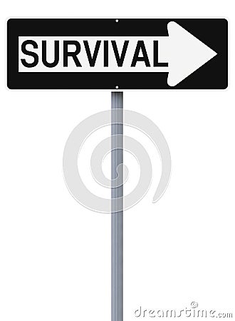 This Way To Survival Stock Photo