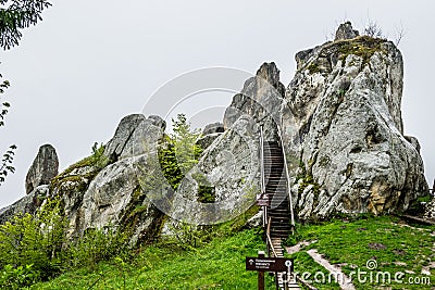 Way to the top of the cliff Stock Photo