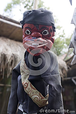 Wayang golek wood puppet traditional culture of javanese indonesia Stock Photo