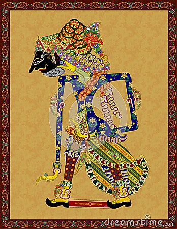 Wayang Kulit Abiyasa Cartoon Illustration