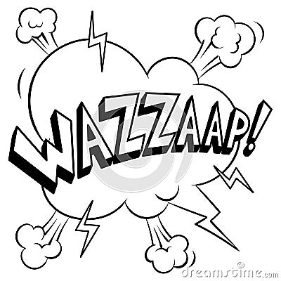 Wazzaap word coloring vector illustration Vector Illustration