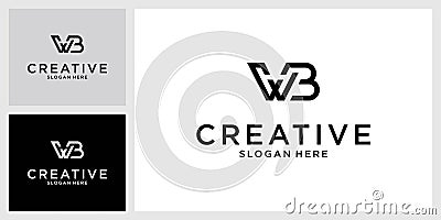 WB or BW initial letter logo design vector Vector Illustration