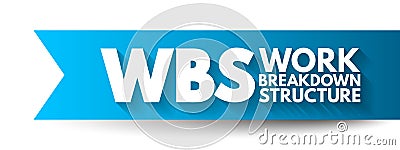 WBS Work Breakdown Structure - deliverable-oriented breakdown of a project into smaller components, acronym text concept Stock Photo