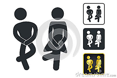 WC Sign for Restroom. Toilet Door Plate icons. Men and Women Vector Symbols Vector Illustration