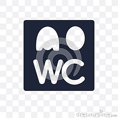 Wc sign transparent icon. Wc sign symbol design from Traffic signs collection. Vector Illustration