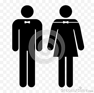 Wc symbols, restroom men and women signs Vector Illustration