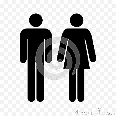 Wc symbols, restroom men and women signs Stock Photo