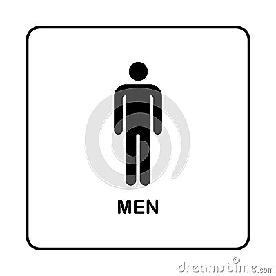 WC Toilet door plate icon. Simple bathroom plate Vector Illustration