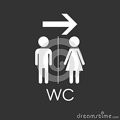 WC, toilet flat vector icon. Vector Illustration