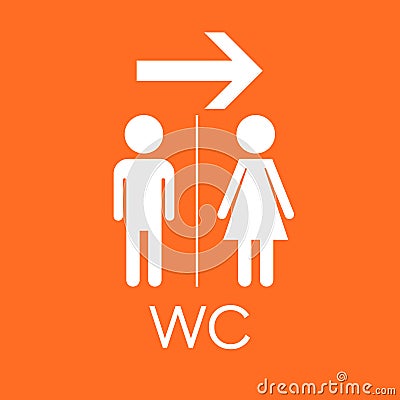 WC, toilet flat vector icon . Men and women sign for restroom on Vector Illustration