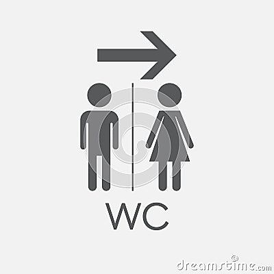 WC, toilet flat vector icon. Vector Illustration