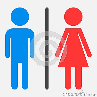 WC, toilet flat vector icon. Vector Illustration