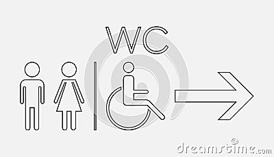 WC, toilet line vector icon. Vector Illustration