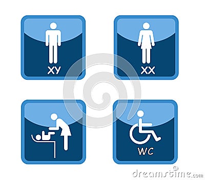 Wc toilet shopping center signs Stock Photo