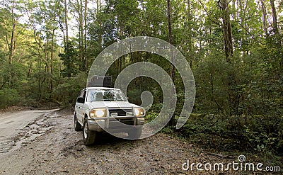 A 4wd on Fraser Island Stock Photo