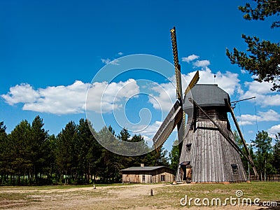 Wdzydze Kiszewskie Oper Air museum, the windmill Stock Photo