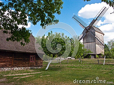 Wdzydze Kiszewskie Oper Air museum, the windmill Stock Photo