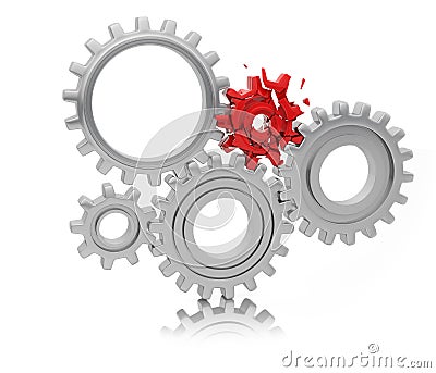 Weak link in the teamwork concept Stock Photo