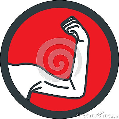 Weak male arms with flexed biceps muscles Vector Illustration