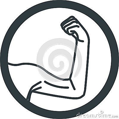 Weak male arms with flexed biceps muscles Vector Illustration