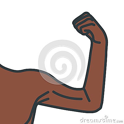 Weak male arms with flexed biceps muscles Vector Illustration