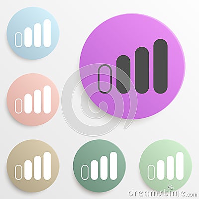 weak signal scale badge color set. Simple glyph, flat vector of web icons for ui and ux, website or mobile application Stock Photo