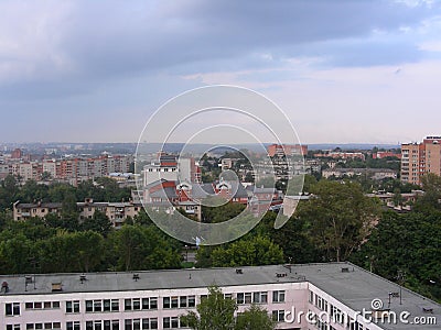 A weakly urbanized city from the window of the building Stock Photo
