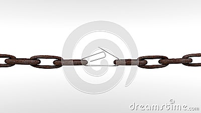 Weakness of a chain Stock Photo