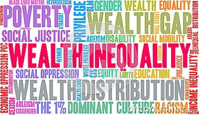 Wealth Inequality Word Cloud Vector Illustration