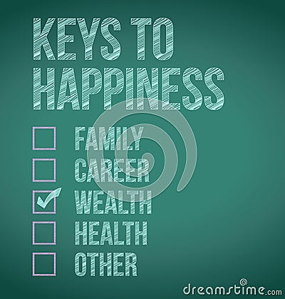 Wealth. keys to happiness illustration design Cartoon Illustration