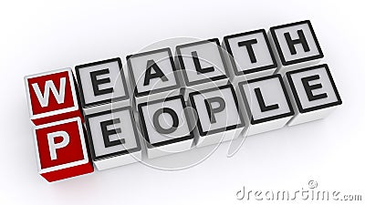 Wealth people word on white Stock Photo